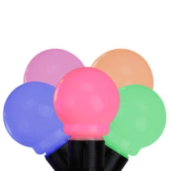 Kurt Adler 10 Pink And Blue Mini Glass LED Christmas Lights - 15 Ft Black Wire