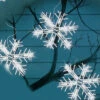 100 Clear Twinkling Snowflake Icicle Christmas Lights - 8.6 Ft White Wire