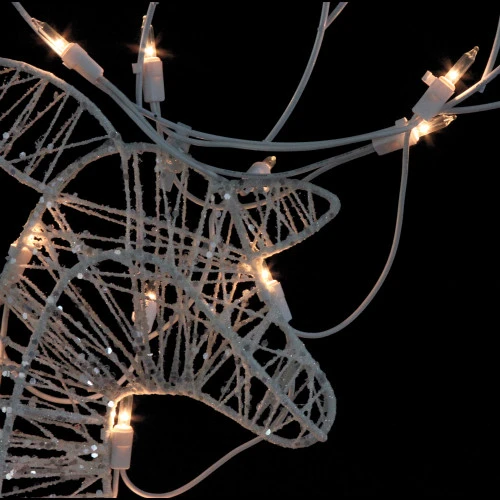 Northlight Set Of 3 White Glittered Doe, Fawn And Reindeer Lighted Christmas Outdoor Decoration 3 Northlight Set Of 3 White Glittered Doe, Fawn And Reindeer Lighted Christmas Outdoor Decoration - Image 3