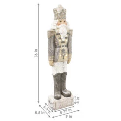 Sunnydaze Alexei The Defender Indoor Nutcracker Statue With LED Lights - Christmas/Holiday Decor - Silver - 36" 12 Sunnydaze Alexei The Defender Indoor Nutcracker Statue With LED Lights - Christmas/Holiday Decor - Silver - 36" -Winter Decor Store mgfzvp2seqozgoun9gde 33776.1694717477