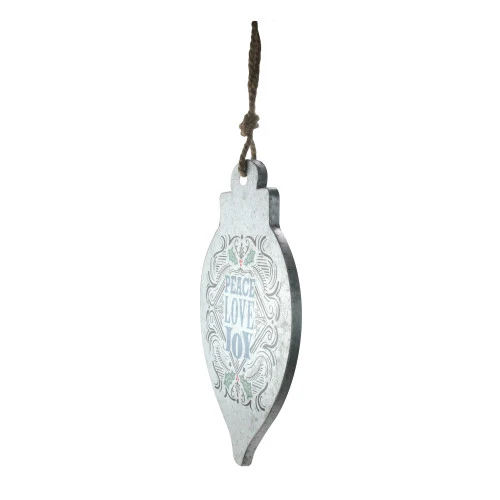 Northlight 20" Silver And Blue 'Peace Love Joy' Finial Christmas Wall Hanging Ornament 3 Northlight 20" Silver And Blue 'Peace Love Joy' Finial Christmas Wall Hanging Ornament - Image 3