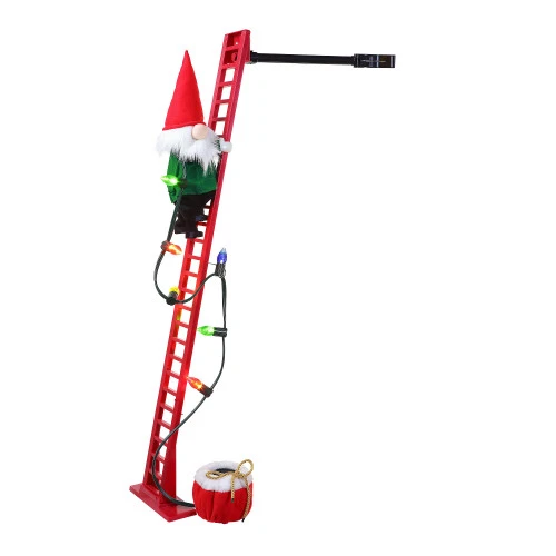 Mr. Christmas Animated And Musical Climbing Gnome With Light Strand Decoration 1 Mr. Christmas Animated And Musical Climbing Gnome With Light Strand Decoration