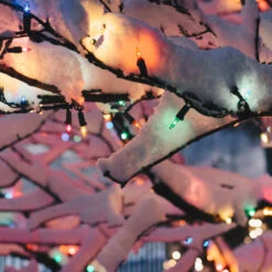 Set Of 300 Multi-Color Mini Christmas Light Set, 61 Ft Green Wire -Winter Decor Store multi colorlights snowy lifestyle 58698.1638375293