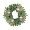 Northlight Green And Brown Pine Artificial Christmas Wreath With Candle Holder - 21-Inch, Unlit