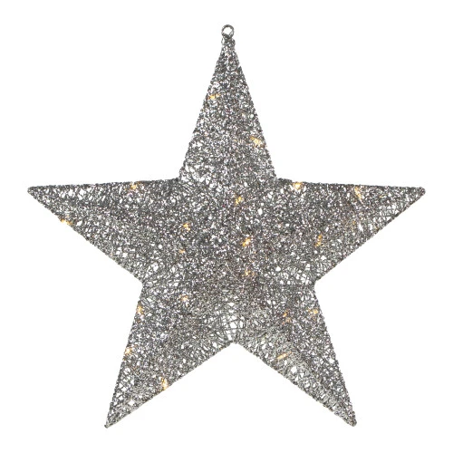 Northlight LED Lighted Hanging Star Outdoor Christmas Decoration - 18" - Silver - Warm White 3 Northlight LED Lighted Hanging Star Outdoor Christmas Decoration - 18" - Silver - Warm White - Image 3