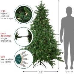 Northlight Real Touch™? Pre-Lit Full Minnesota Balsam Fir Artificial Christmas Tree - 6.5' - Warm White LED -Winter Decor Store northlight 20sp15067 thumbnail dec6 2023 74684.1701883384