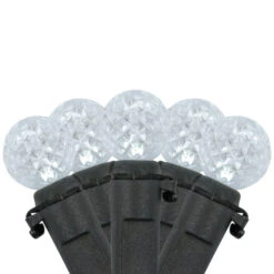 Northlight LED G12 Berry Christmas Lights - Pure White - 16' Black Wire - 50 Ct