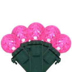 Northlight LED G12 Berry Christmas Lights - Pink - 16' Green Wire - 50 Ct