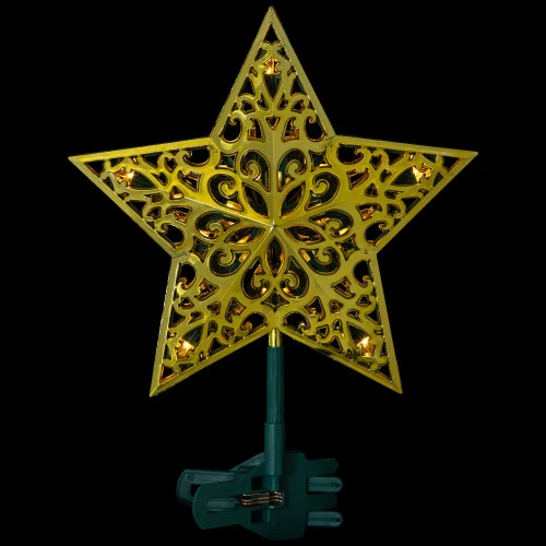 LED Lighted Star Christmas Tree Topper - 9.5" - Gold 1 LED Lighted Star Christmas Tree Topper - 9.5" - Gold