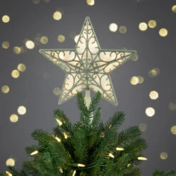 Northlight 9" Gold And White Glittered Star LED Christmas Tree Topper - Warm White Lights -Winter Decor Store northlight nl02636 styled 87928.1710531158