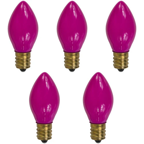 Northlight Pack Of 25 Opaque Pink C7 Christmas Replacement Bulbs 3 Northlight Pack Of 25 Opaque Pink C7 Christmas Replacement Bulbs - Image 3