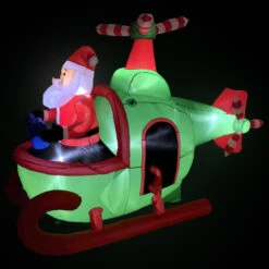 Northlight Lighted Inflatable Santa With Helicopter Outdoor Christmas Decoration -7' -Winter Decor Store northlight rp96507 on20black207ft 36155.1723684237