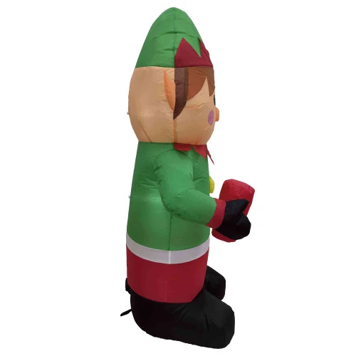 Northlight Lighted Inflatable Elf Outdoor Christmas Decoration - 4.25' 4 Northlight Lighted Inflatable Elf Outdoor Christmas Decoration - 4.25' - Image 4