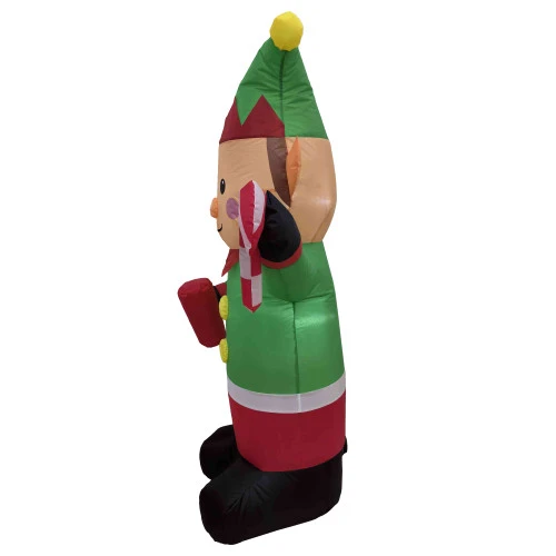 Northlight Lighted Inflatable Elf Outdoor Christmas Decoration - 4.25' 5 Northlight Lighted Inflatable Elf Outdoor Christmas Decoration - 4.25' - Image 5