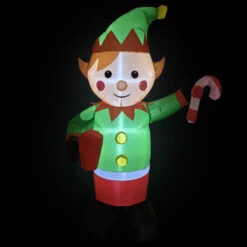 Northlight Lighted Inflatable Elf Outdoor Christmas Decoration - 4.25' 8 Northlight Lighted Inflatable Elf Outdoor Christmas Decoration - 4.25' -Winter Decor Store northlight rp96508 on20black204ft 68877.1723684237