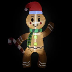 Lighted Inflatable Gingerbread Man Outdoor Christmas Decoration - 5' 8 Lighted Inflatable Gingerbread Man Outdoor Christmas Decoration - 5' -Winter Decor Store northlight rp96509 on20black205ft 19393.1723684237