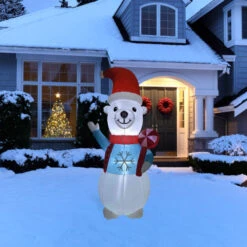 Northlight LED Lighted Inflatable Polar Bear Outdoor Christmas Decoration - 8.25'