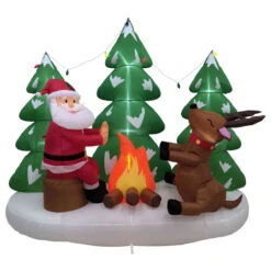 Northlight LED Lighted Inflatable Santa And Reindeer Outdoor Christmas Decoration - 8' -Winter Decor Store northlight rp96511 01 11186.1723684239