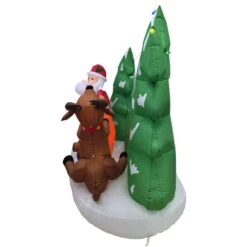 Northlight LED Lighted Inflatable Santa And Reindeer Outdoor Christmas Decoration - 8' -Winter Decor Store northlight rp96511 02 30691.1723684239