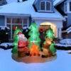 Northlight LED Lighted Inflatable Santa And Reindeer Outdoor Christmas Decoration - 8'