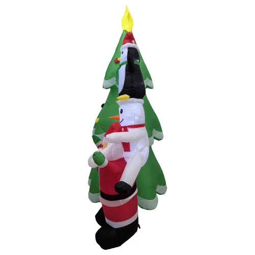 Northlight LED Lighted Inflatable Christmas Tree With Santa And Friends Outdoor Decoration - 8.25' 4 Northlight LED Lighted Inflatable Christmas Tree With Santa And Friends Outdoor Decoration - 8.25' - Image 4