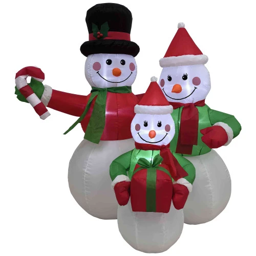 Northlight Lighted Inflatable Family Of Snowman Outdoor Christmas Decoration - 4' 2 Northlight Lighted Inflatable Family Of Snowman Outdoor Christmas Decoration - 4' - Image 2