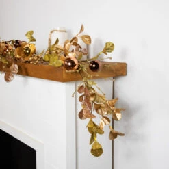 Northlight Ball Ornaments Glittered Christmas Garland - 5' X 10" - Gold And Copper Tone 9 Northlight Ball Ornaments Glittered Christmas Garland - 5' X 10" - Gold And Copper Tone -Winter Decor Store northlight yk95987 styled 03 81807.1722387417