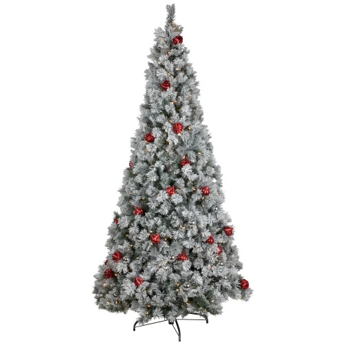 Northlight Pre-Lit Snowy Bristle Pine Artificial Christmas Tree - 7.5' - Warm White LED Lights 1 Northlight Pre-Lit Snowy Bristle Pine Artificial Christmas Tree - 7.5' - Warm White LED Lights