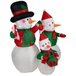 Northlight Inflatable Lighted Snowman Family Christmas Yard Art Decoration - 4' -Winter Decor Store northlight zg15616 03 44694.1716584135