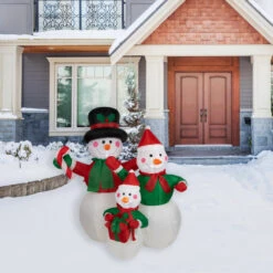 Northlight Inflatable Lighted Snowman Family Christmas Yard Art Decoration - 4' -Winter Decor Store northlight zg15616 styled 01 26423.1716584135