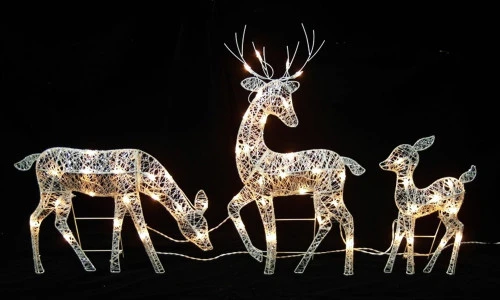 Northlight Set Of 3 White Glittered Doe, Fawn And Reindeer Lighted Christmas Outdoor Decoration 2 Northlight Set Of 3 White Glittered Doe, Fawn And Reindeer Lighted Christmas Outdoor Decoration - Image 2