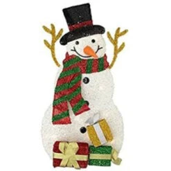 31" Pre-Lit White And Black Snowman With Gifts Outdoor Christmas Decor -Winter Decor Store northlight20h85208 03 11327.1599786791