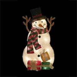31" Pre-Lit White And Black Snowman With Gifts Outdoor Christmas Decor -Winter Decor Store northlight20h85208 04 57467.1599786791