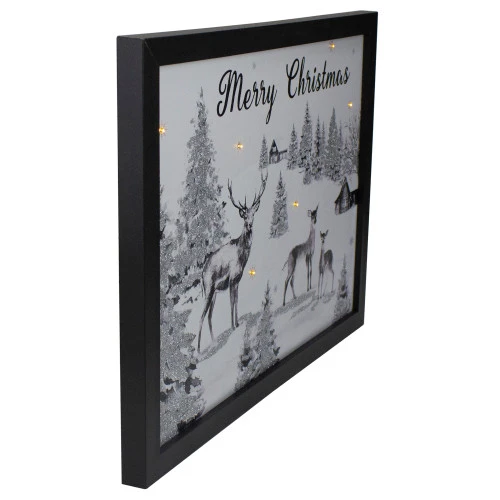 Northlight Lighted Black And White Winter Scene Merry Christmas Canvas Wall Art 11.75" X 15.75" 2 Northlight Lighted Black And White Winter Scene Merry Christmas Canvas Wall Art 11.75" X 15.75" - Image 2