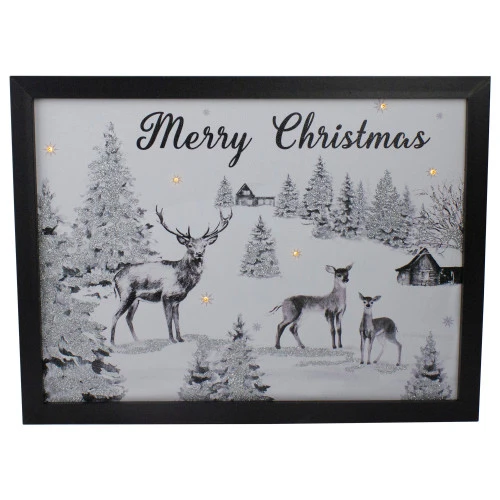 Northlight Lighted Black And White Winter Scene Merry Christmas Canvas Wall Art 11.75" X 15.75" 1 Northlight Lighted Black And White Winter Scene Merry Christmas Canvas Wall Art 11.75" X 15.75"