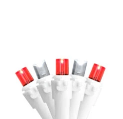 Northlight 100-Count Red And Pure White LED Wide Angle Icicle Christmas Lights - 5.5ft White Wire