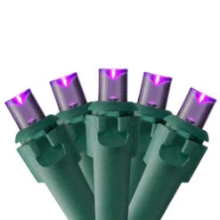 Northlight 50 Purple LED Wide Angle Christmas Lights - 16.25 Ft Green Wire