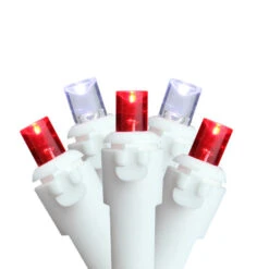 Northlight 50 Red And White LED Wide Angle Christmas Lights - 16.25 Ft White Wire