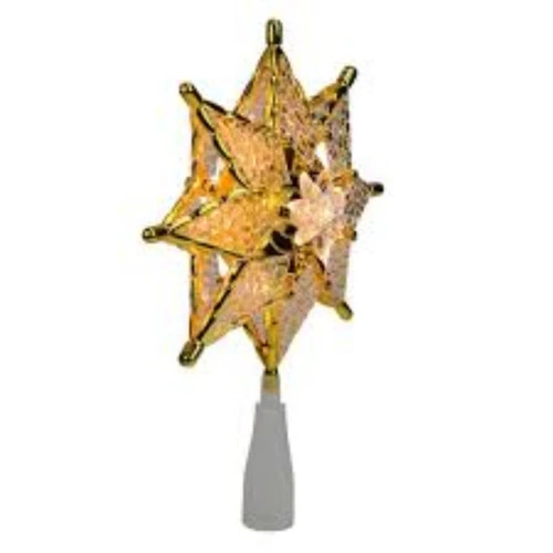 Northlight Mosaic Star Christmas Tree Topper - 8" - Clear Lights 3 Northlight Mosaic Star Christmas Tree Topper - 8" - Clear Lights - Image 3