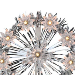 Northlight 7" Silver Pre-Lit Snowflake Starburst Christmas Tree Topper - Clear Lights -Winter Decor Store northlight20nl02630 18221.1649952849