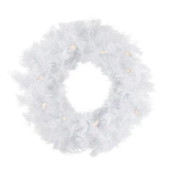 Northlight Pre-Lit White Alaskan Pine Artificial Christmas Wreath, 48-Inch, Warm White LED Lights