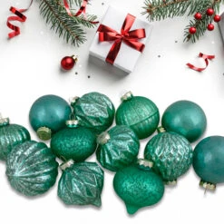 Northlight Set Of 12 Green Finial And Glass Ball Christmas Ornaments 5 Northlight Set Of 12 Green Finial And Glass Ball Christmas Ornaments -Winter Decor Store northlight20wy88870b 24749.1665346764
