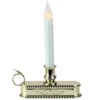 Northlight 8.75" Pre-Lit White And Gold LED C5 Flickering Christmas Candle Lamp With Handle Base