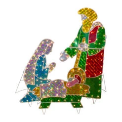 Northlight 3-Piece Lighted Holographic Christmas Nativity Set Outdoor Decoration - Clear Lights