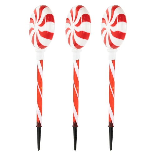 Northlight Set Of 3 Lighted LED Peppermint Candy Christmas Pathway Markers 26" 5 Northlight Set Of 3 Lighted LED Peppermint Candy Christmas Pathway Markers 26" - Image 5