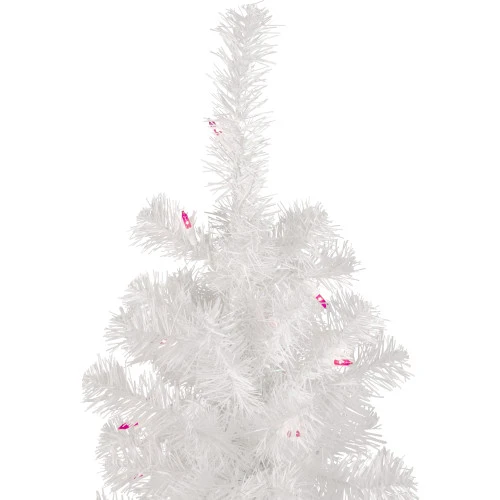 Northlight 4' Pre-Lit White Pine Slim Artificial Christmas Tree - Pink Lights 2 Northlight 4' Pre-Lit White Pine Slim Artificial Christmas Tree - Pink Lights - Image 2