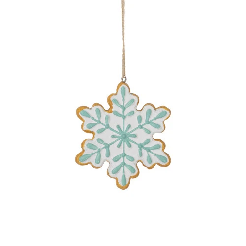3.75" White And Green Christmas Snowflake Ornament 1 3.75" White And Green Christmas Snowflake Ornament