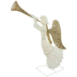 Northlight Lighted Glittered Trumpeting Angel Outdoor Christmas Decoration - 48" - Clear Lights -Winter Decor Store northlight ct2058 397w 066 03 87065.1689690993