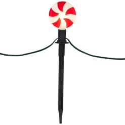 Northlight Set Of 4 Lighted Peppermint Twist Candy LED Christmas Pathway Markers 14.5"