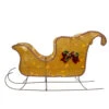 Lighted Shiny Sleigh Outdoor Christmas Decoration - 36" - Gold - Clear Lights